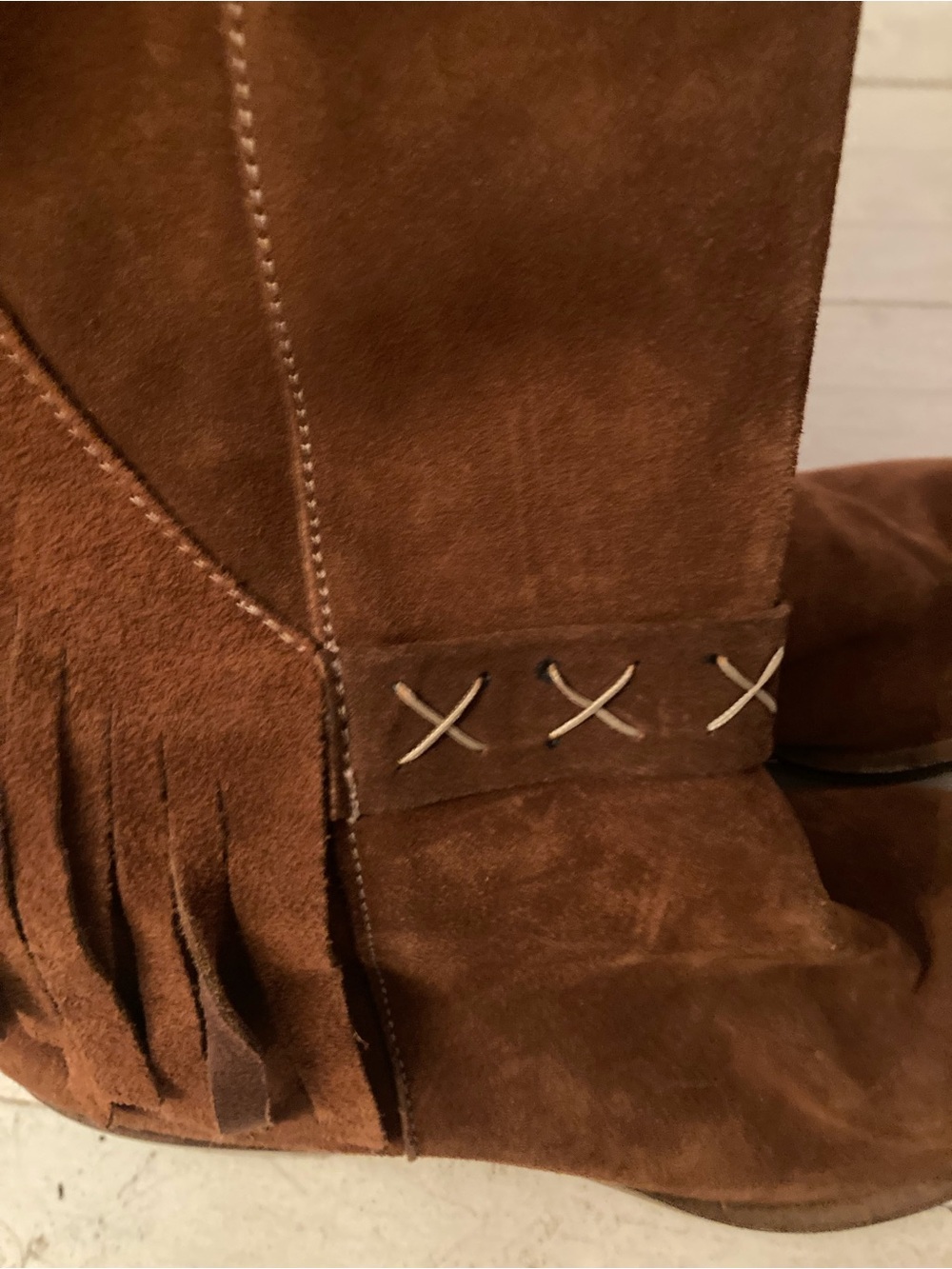 Women’s Brown Leather Mid-Heel Boots - Picture 6 of 14